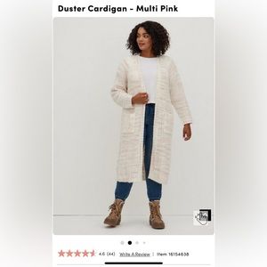 NWT torrid multi pink duster sweater cardigan